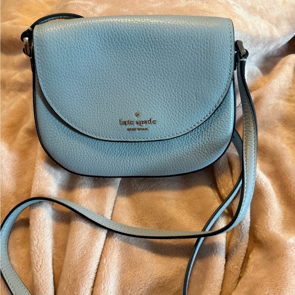 Kate Spade ♠️ Light Blue Mini Crossbody Saddle Bag